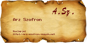 Arz Szofron névjegykártya